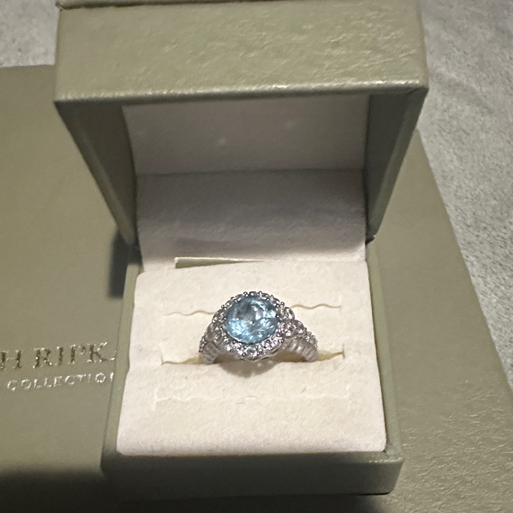 Judith Ripka Swiss blue topaz ring